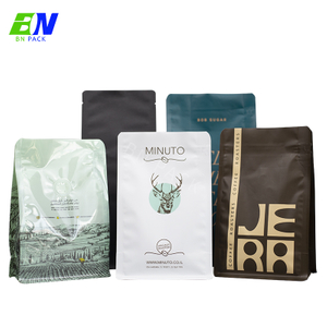 Bolsa de fondo plano mate de café reciclable que empaqueta la categoría alimenticia de 16 oz